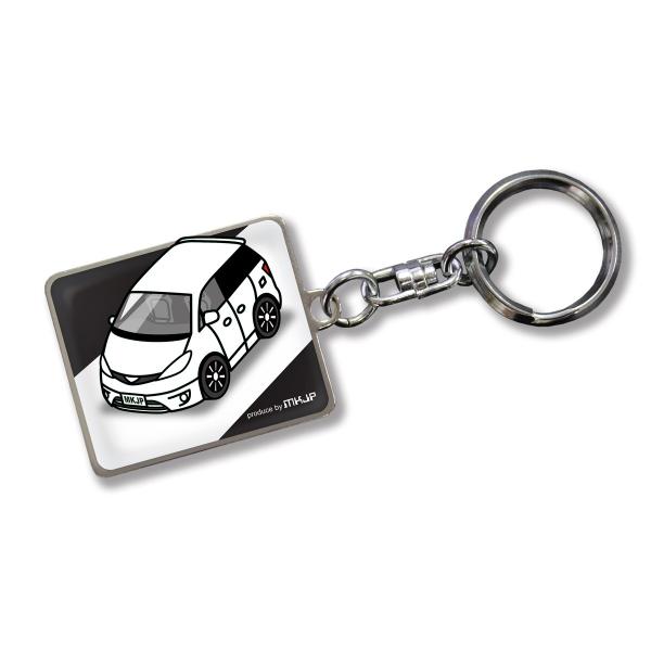 MKJP カスタムキーホルダー トヨタ エスティマ30-MCR-ACR 車カラー：ホワイト ゆうメール送料無料