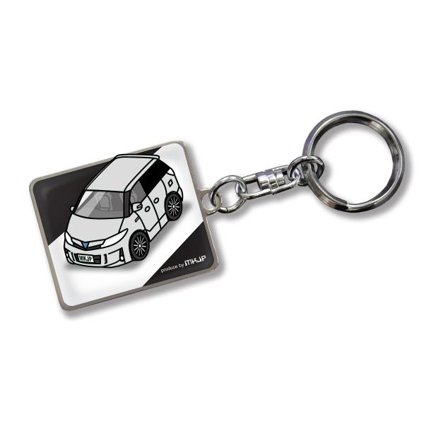 MKJP カスタムキーホルダー トヨタ エスティマ50後期 車カラー：シルバー ゆうメール送料無料