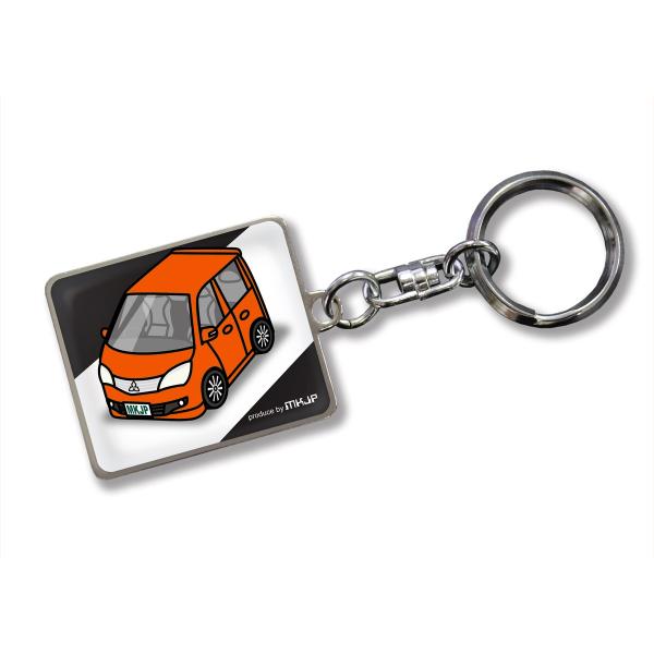 MKJP カスタムキーホルダー ミツビシ デリカD2 MB15 車カラー：オレンジ ゆうメール送料無料