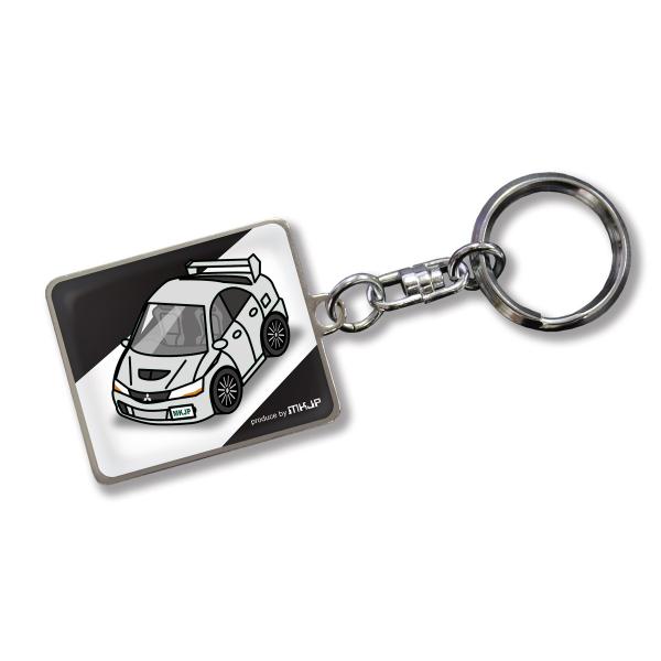 MKJP カスタムキーホルダー ミツビシ ランサーエボリューション9 CT9A 車カラー：シルバー ゆうメール送料無料