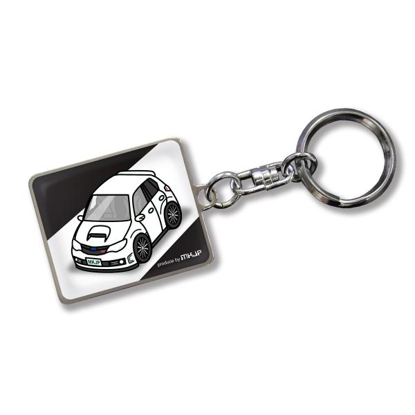 MKJP カスタムキーホルダー スバル インプレッサ GRB 車カラー：ホワイト ゆうメール送料無料