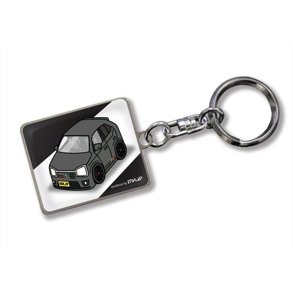 MKJP カスタムキーホルダー スズキ アルトワークス HA36S 車カラー：ブラック ゆうメール送料無料