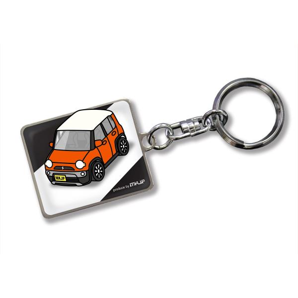 MKJP カスタムキーホルダー スズキ ハスラー MR31S 車カラー：オレンジ ゆうメール送料無料