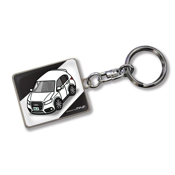 MKJP カスタムキーホルダー 外車 アウディAUDI Q5 車カラー：ホワイト ゆうメール送料無料