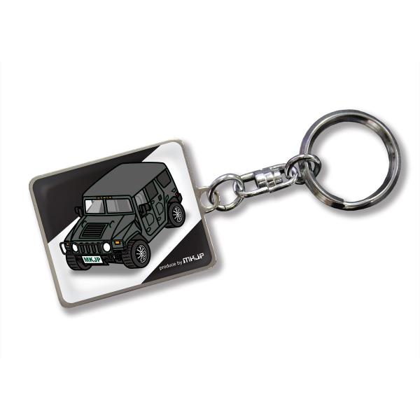 MKJP カスタムキーホルダー 外車 ハマー H1 車カラー：ブラック ゆうメール送料無料