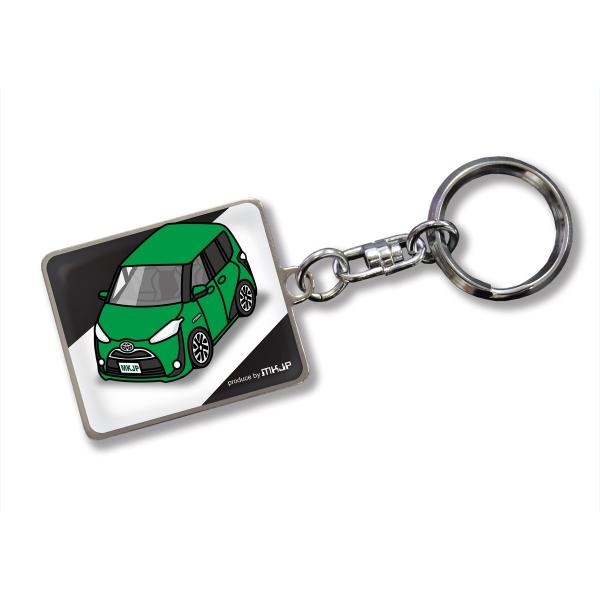 MKJP カスタムキーホルダー トヨタ シエンタ SIENTA NSP17 GNCP175 CNHP170G 車カラー：グリーン ゆうメール送料無料