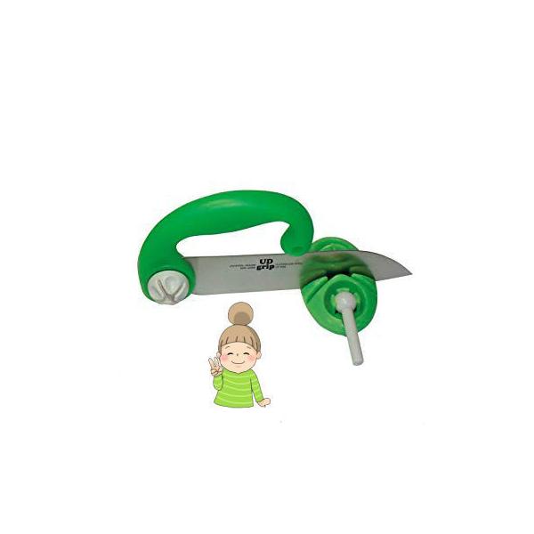 ★NHKまちかど情報室でお年寄りの手もとサポートで紹介されました！！★持ち手の方向や角度を変えられる手首にやさしい包丁です。★料理をすることは、認知症予防になります。★座った状態で手首に障害のある方でも、力の入りやすい角度で包丁が使えます。...