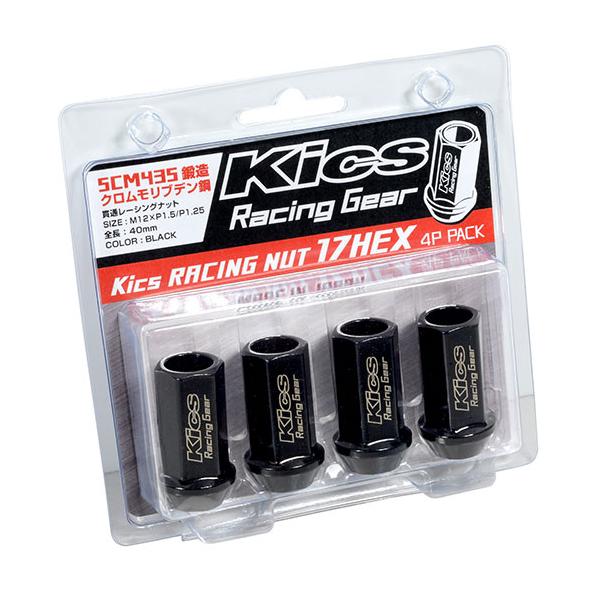 送料無料 KYO-EI Kics Racing Nut KRN3BK4Px4 17HEX M12×P1.25 (16pcs