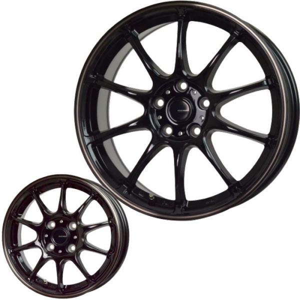 15インチ 5穴 114.3/100 6J ジースピード P-07 ブラック/ブロンズクリア ホイール単品 4本セット