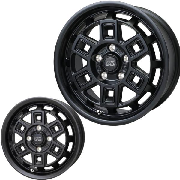 14インチ 4穴 100 4.5J マッドクロス アイヴァー マットブラック ホイール単品 4本セット