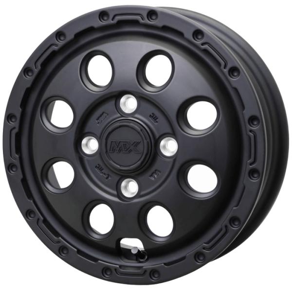 12インチ 4穴 100 3.5B マッドクロス リーコン マットブラック ホイール単品 4本セット