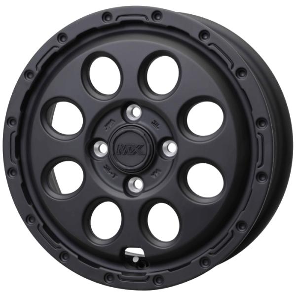 14インチ 4穴 100 4.5J マッドクロス リーコン マットブラック ホイール単品 4本セット