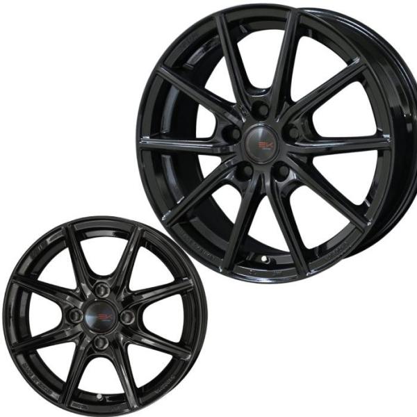 17インチ 5穴 114.3 7J ENKEI ザイン EK ソリッドブラック ホイール単品 4本セット