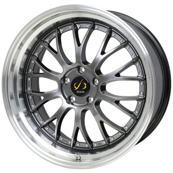 18インチ 5穴 114.3 7J/8J シュティッヒ メッシュ NR HGM/リムP ホイール単品 4本セット