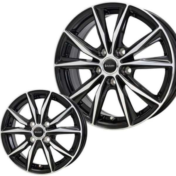 15インチ 5穴 114.3/100 6J ヴァレット スティング ブラックポリッシュ ホイール単品 4本セット