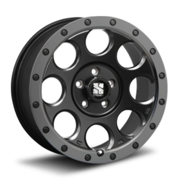 18インチ 5穴 114.3 8J XTREME-J XJ03 フラットブラック/スモークフランジ ホイール単品 4本セット