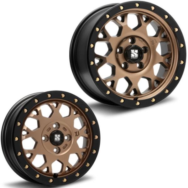 17インチ 5穴 114.3 7J XTREME-J XJ04 マットブロンズ/ブラックリム ホイール単品 4本セット
