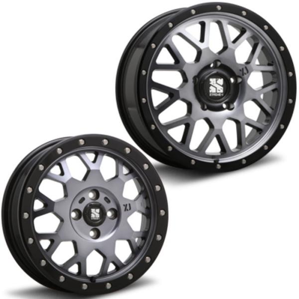 17インチ 5穴 114.3 7J XTREME-J XJ04 グロスブラックマシーン/スモーククリア ホイール単品 4本セット