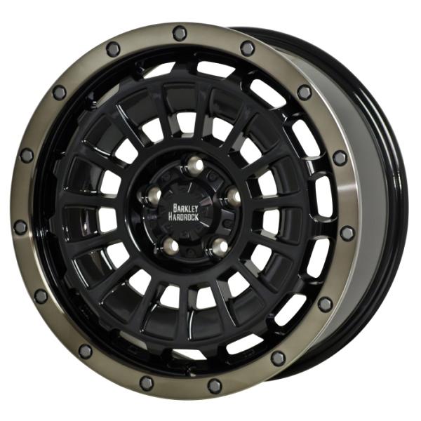 ホイール単品 4本セット 16インチ 5穴車用 BARKLEY HARDROCK ROGAN ブラックリムポリッシュ+ブロンズクリア