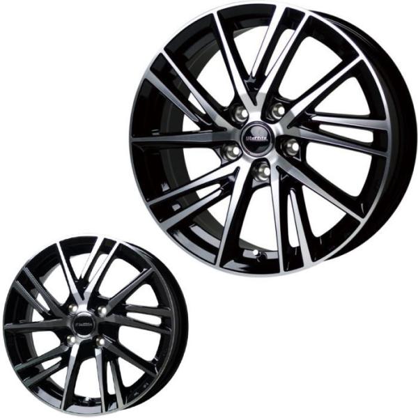 18インチ 5穴 114.3/100 7J/8J ラフィット LW-06 ブラックポリッシュ ホイール単品 4本セット