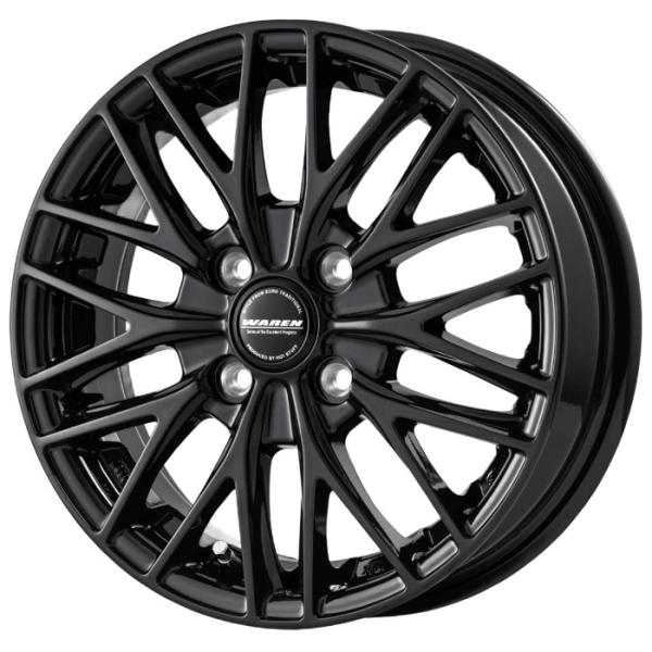 ホイール単品 1本 16インチ 6J+45 4H-100 Waren W07 メタリックブラック