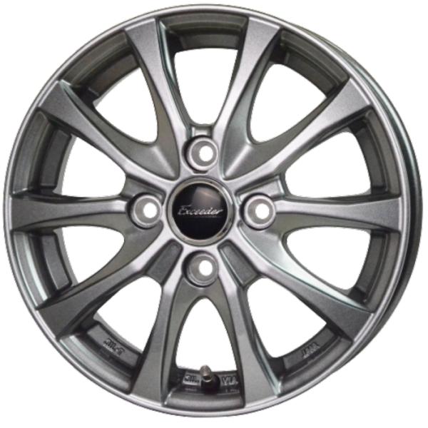 ホイール単品 4本セット 13インチ 4B+45 4H-100 Exceeder E07 ダークシルバー
