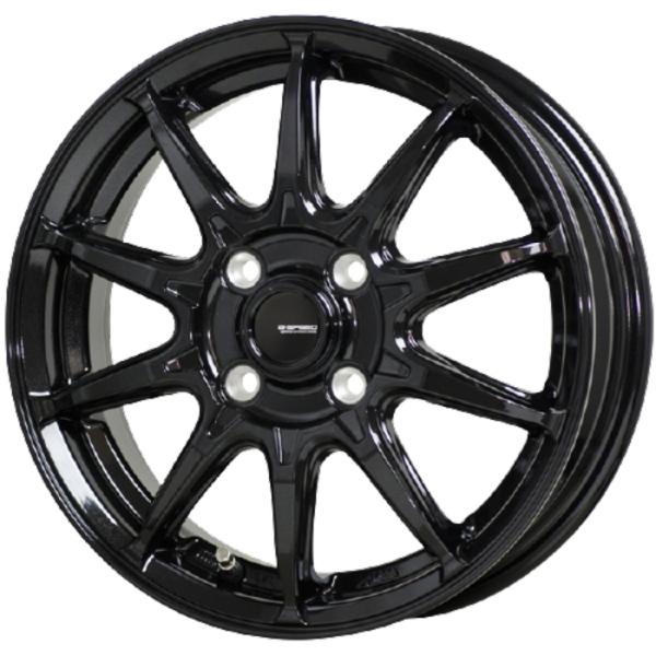 ホイール単品 4本セット 14インチ 4.5J+45 4H-100 G.Speed G-05 メタリックブラック