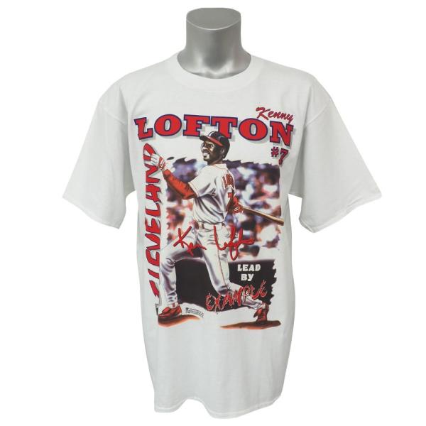 MLB インディアンス ケニー・ロフトン 1996 Tシャツ Gildan ホワイト 