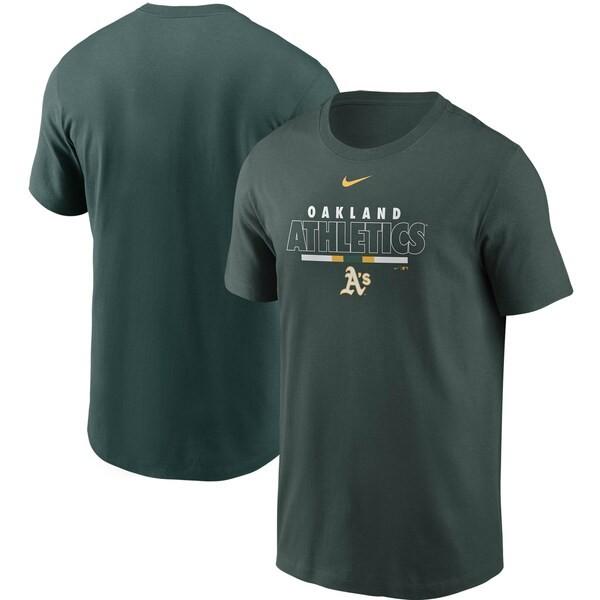 ナイキ メンズ Oakland Athletics Nike Color Bar T-Shirt Tシャツ 半袖 Green NIKE（ナイキ） MLB オークランド・アスレチックス Tシャツ カラー