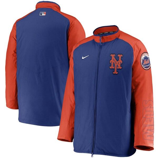 MLB ニューヨークメッツ ダウン スタジャン ジャケット XL 青 オレンジ