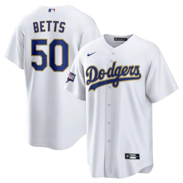 MLB ドジャース　カブス　ユニフォーム　着用1回のみ（M） MLB ドジャース レプリカユニフォーム(S ホワイト): メンズ