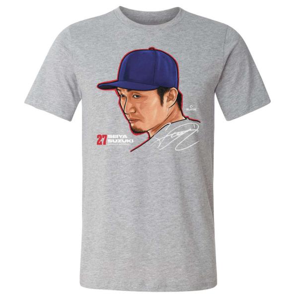 MLB 鈴木誠也 カブス Tシャツ Chicago C Profile WHT 500Level ヘザー 