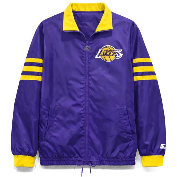 【新品タグ付】 NBA レイカーズ　スタジャン　sサイズ NBA レイカーズ ジャケット 【現地買付】ライトサテン フルジップ