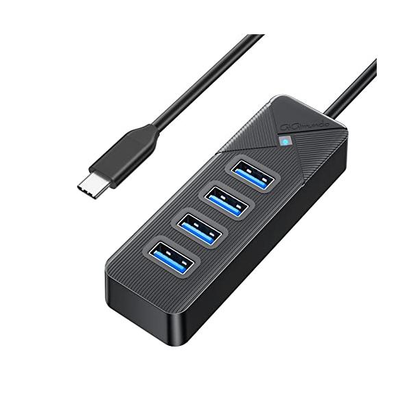 【 進化版4ポートハブ】USB3.0の高速転送ハブを4ポート搭載し、 最大5Gbpsのデータ転送速度によりHD動画も素早く転送可能。USBポートの少ない機器でも、マウス、キーボード、ウェブカメラ、USBメモリ、HDD、プリンター、USB扇風...