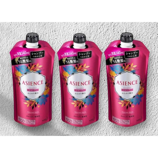 ASIENCE アジエンス ふんわり弾力タイプ シャンプー つめかえ 340ml 3