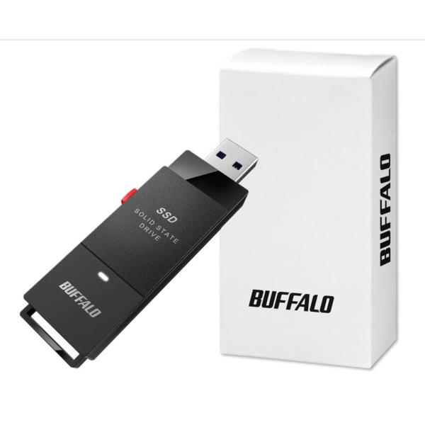 バッファロー SSD 外付け 1.0TB 超小型 コンパクト ポータブル USB3.2Gen1 ブラック SSD-PUT1.0U3-B/N