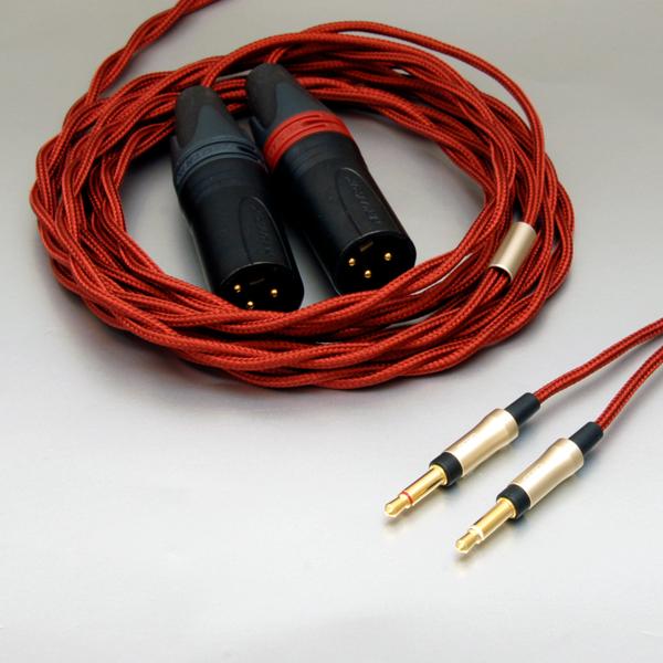 hpct_03 onso 3pin xlr ケーブル for Utopia sg onso/hpct_03 ヘッドホンケーブル 3ピンXLR x2-3.5mmモノx2 3.0m