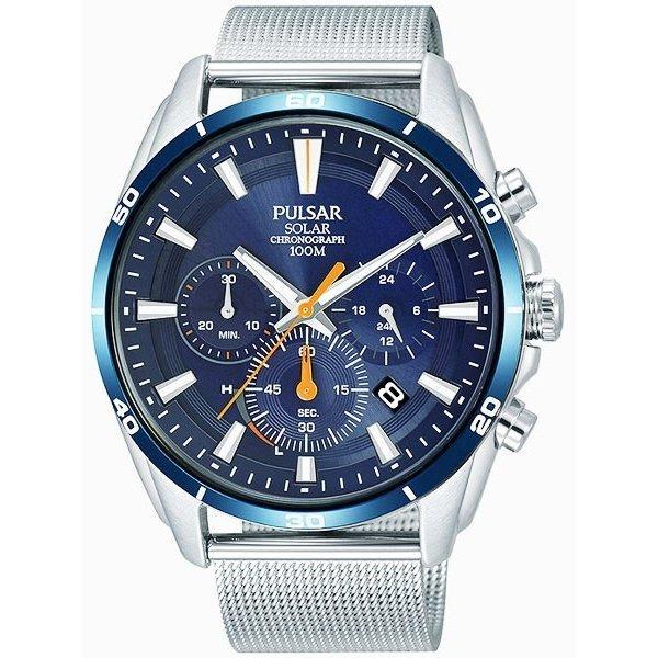 Pulsar（パルサー） Pu2021　メンズ　腕時計 SEIKO パルサーPULSARブラック＆オレンジ*クロノグラフ : 日本製
