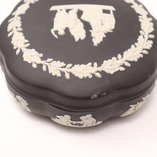 ウェッジウッド・ジャスパーブラック 蓋付小物入れ ウェッジウッド/Wedgwood ジャスパー ブラック ラウンドボックス