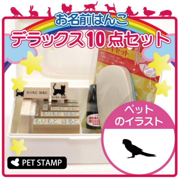 ミドリコンゴウインコのかわいい名前スタンプ10点セット