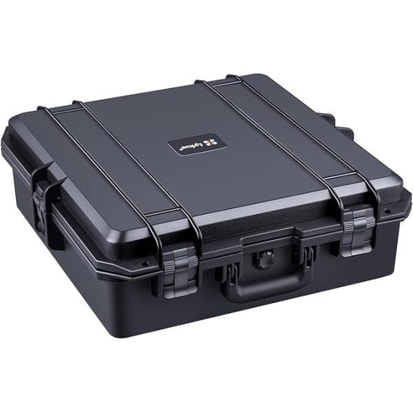 Lykus HC-4611 防水ハードケース 格子状カットスポンジが内蔵 内寸:45.5x45.5x16.5 cm カメラ、ドローン、ラップトップなどに適用 Lykus HC-4611 防水ハードケース 格子状カットスポンジが内蔵 内寸
