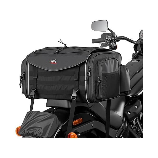 シートバッグ 拡張機能あり 35-45L ツーリングバッグ レインカバー付き