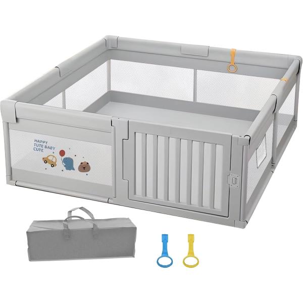 簡単組立てで安心！ベビーサークル150x180x65cm