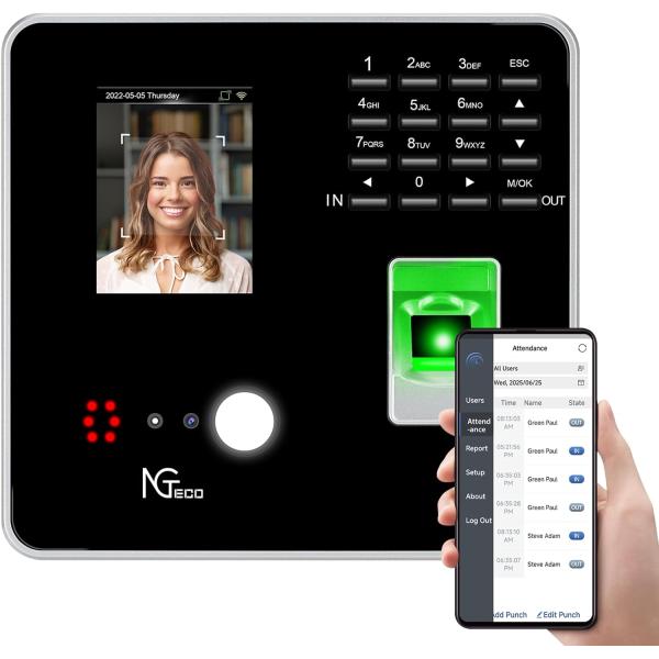 ✨タイムレコーダー 式出勤管理機 小規模ビジネス向けタイム 出退勤✨ クラウド勤怠管理タイムレコーダー 小規模事業者向け 2.4GHz Wi-Fi対応