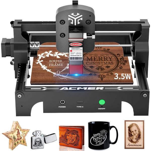 レーザー 彫刻機 初心者 高精度 ミニ 彫刻機 LightBurn と互換性 S1 レーザー彫刻機 DIY 初心者 0.01mm 高精度 ミニ 彫刻機 LightBurn