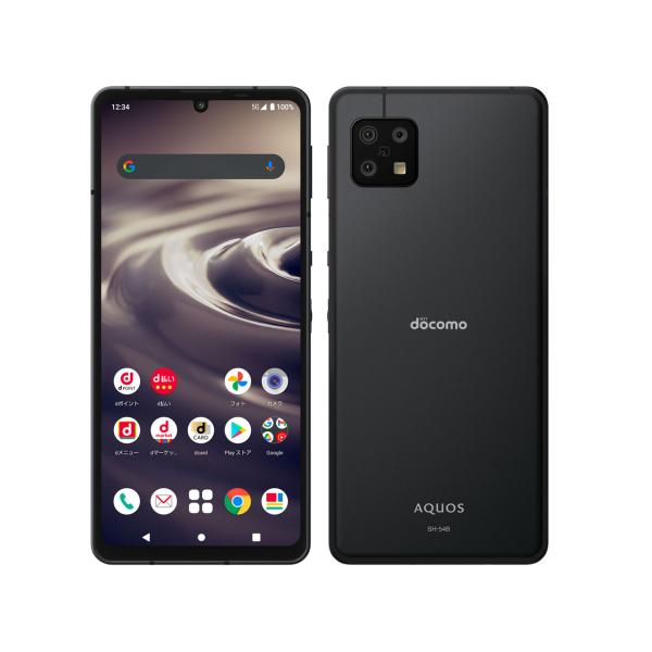スマートフォン本体 docomo AQUOS sense6 SH54B mobaxfukuoka_do-sh-54b-bk-s