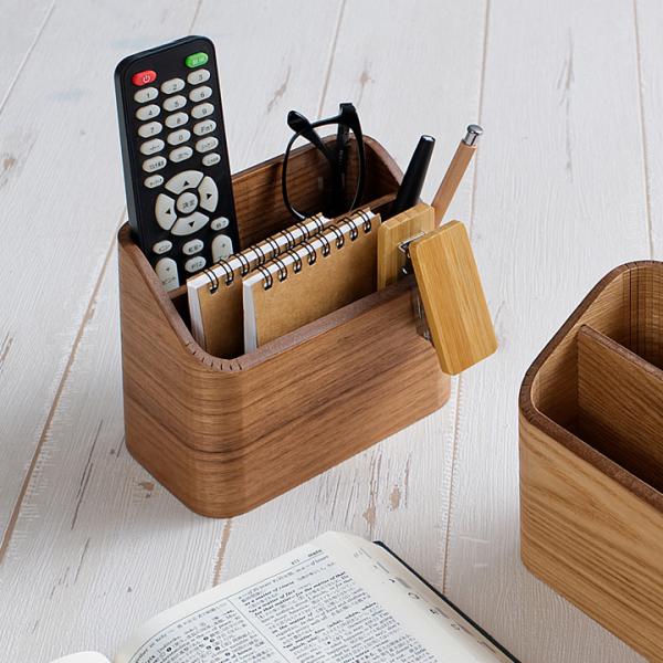 即購入OK]楡(ニレ)の無垢材 仕切り付きリモコンBOX 新品未使用 即購入