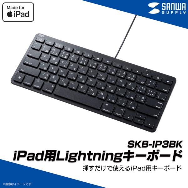 キーボード Lightningキーボード iPad 有線 SKB-IP3BK 8044 簡単接続