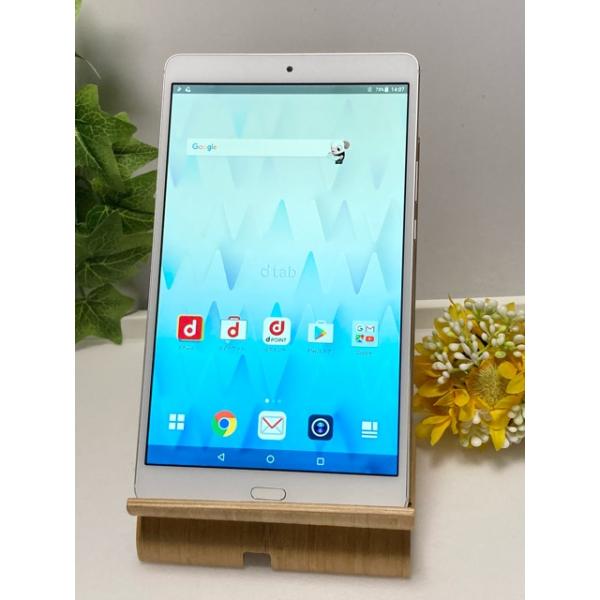 ドコモ docomo dtab compact d-01J シルバー☆ アンドロイド6.0 タブレット本体 バッテリー良好 A1146