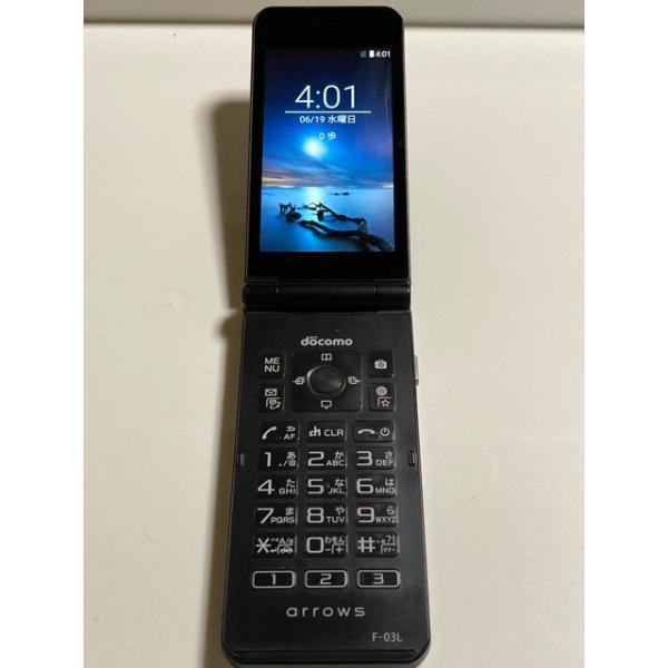 arrows ドコモ SIMフリー ケータイ F-03L ブラック☆ 4G ガラホ 初期化